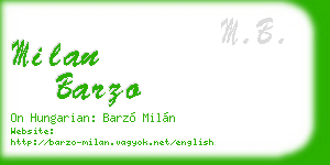 milan barzo business card